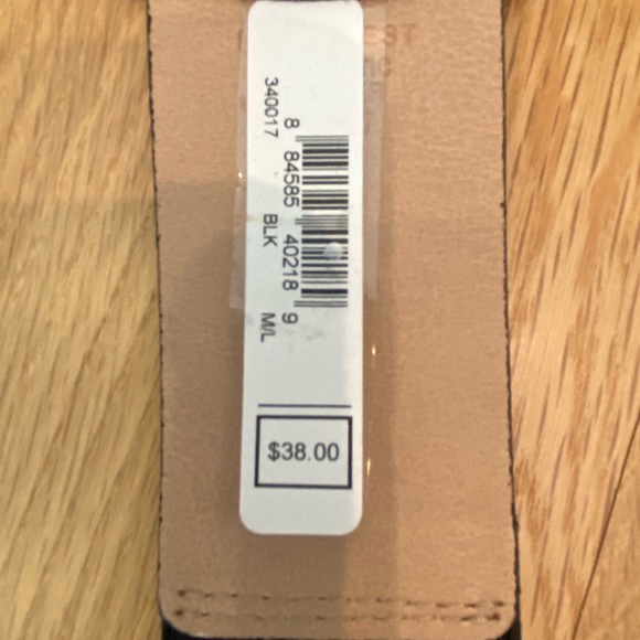 Nine West Womens Black Faux Leather Belt w Elastic Band Size M/L / NWT - Picture 6 of 9